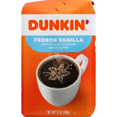 £9.99 • Buy Dunkin French Vanilla Flavoured Ground Coffee 340g OU Kosher (best By 23 Mar 23)