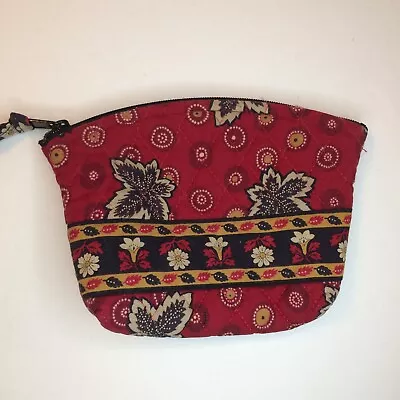 Vintage Vera Bradley RED COIN (c. 1999) Small Cosmetic Zip Tote • $12.95