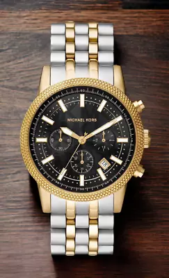 Michael Kors Men's Hutton Chronograph Watch With Steel Band MK8954 NWT$275 • $145