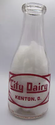 $25.99 • Buy City Dairy, Quart Milk Bottle, Red Pyro, Kenton Ohio, RMB Collectables