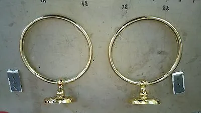 22oo70 Pair Of Brasstone Towel Rings Non-magnetic 5-7/8  Diameter Rings Gc • $7.92