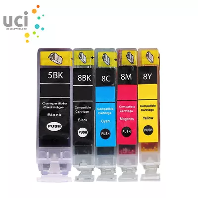 5 UCI Ink Cartridge For Canon Pixma IP4200 IP5100 IX5000 MP610 MP800 MP830 MP950 • £8.52