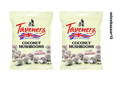 Taveners Coconut Mushrooms 120g | Great British Sweets | UK Dispatch • £8.80