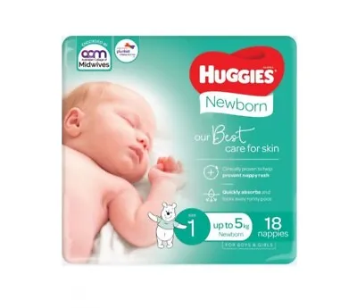 $104.45 • Buy Presale Huggies Ultimate Nappies Unisex Newborn Size 1 - Carton (8 X 18Pk)