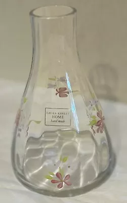 Laura Ashley Small Bud Glass Vase Flower Hand Painted • £14