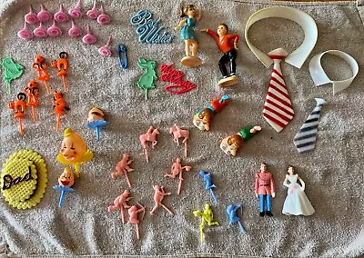 Mixed Lot Of Vintage Plastic Cake/Cupcake Toppers  • $39