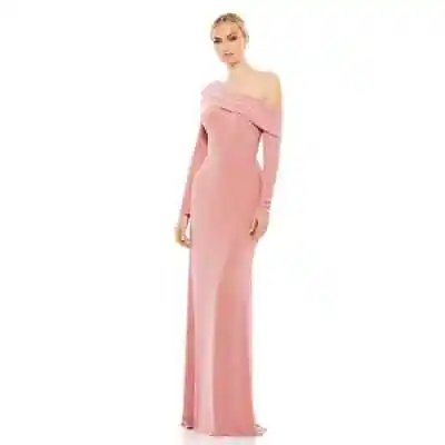 Mac Duggal 26595 Rose Pink Drop One Shoulder Long Sleeve Column Gown 8 • $150