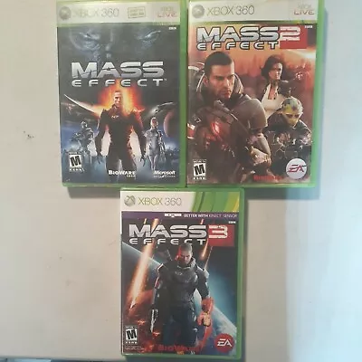 Mass Effect 1 2 3 Trilogy Microsoft Xbox 360 Video Game Bundle Lot Complete CIB • $9.99