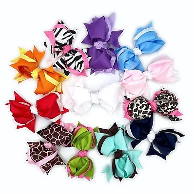 $9.99 • Buy  Hair Bows For Girl Pack Of 12pcs Kids Clip Toddlers Hair Accessories Handmade 