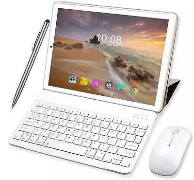 £70 • Buy DUODUOGO 10 Inch Tablet Android 64GB With Wireless Keyboard And Mouse Gold