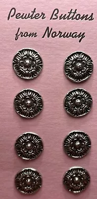 Vintage Pewter Buttons. Norwegian Made. Excellent Quality. 🌸 3/4” • $19.50