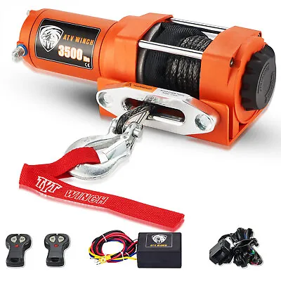TYT 3500LB Electric Winch 12V Trailer Synthetic Rope Off Road For Truck Pickup • $139.99