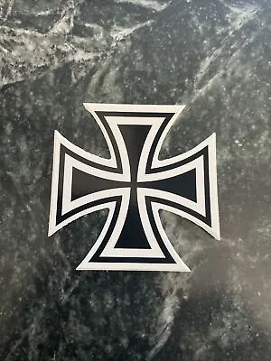 90s Iron Cross Decal STICKER Vtg Helmet Hard Hat 3” Motorcycle Biker Black • $4.80