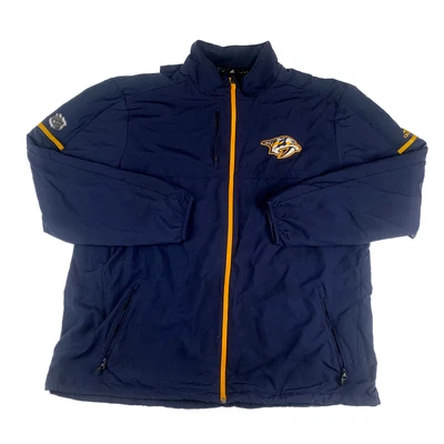 $24.99 • Buy NHL Adidas Nashville Predators Mens Windbreaker Track Jacket Blue Size 2XL