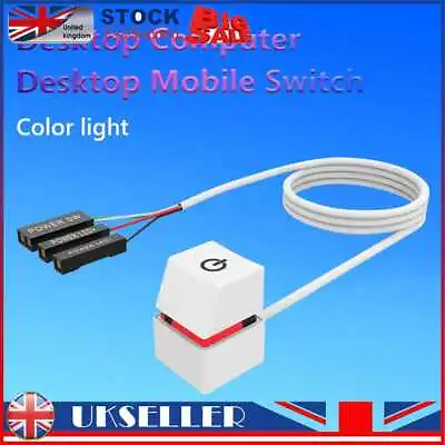 £8.36 • Buy 2m/4m On Off Switch Button Extension Cable LED Lights PC External Start For Cafe