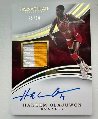 2015-16 Immaculate Hakeem Olajuwon /60 Game Patch Auto Rare Signed Jersey HoF MT • $120
