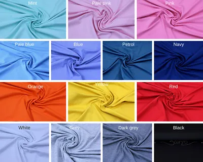 Plain Cotton Jersey 95/5 Lycra Jersey 240 Gsm 4 Way Stretch Sold By Metre • £10.60