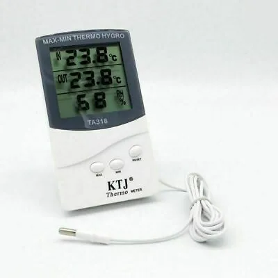 Digital Thermometer Hygrometer Temperature Humidity Max Min Indoor Outdoor UK • £6.98