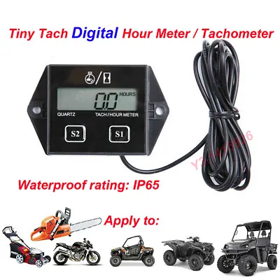 Tiny Tach Digital Hour Meter / Tachometer For Marine Spark Mower Engine Motor • $8.32