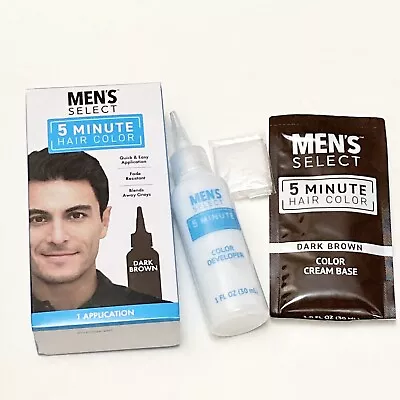 MENS SELECT Hair Color Dye DARK BROWN 5 Minute Gel Men Coloring Cover Gray Hair • $9.59