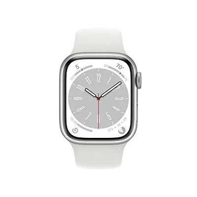 Apple Watch Series 8 GPS + Cellular 41mm Silver Aluminum Case With White Sport B • $279.95