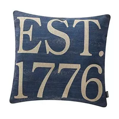  Decorative Throw Pillow Cover 18x18 Inch Vintage 4th Of July Blue 1776 Multi 2 • $23.90