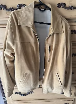 Coronado Tan Flat Grain Leather Jacket Size 42 Concealed Carry Pockets Vintage • $450