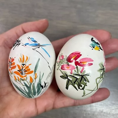 Vintage Asian Hand Painted Eggs Easter Birds Signed • $19.95