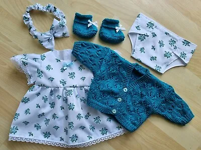 £13.99 • Buy Baby Annabell /Luvabella 17 To 19 Inch Dolls 5 Piece Teal Floral Dress Set (54)