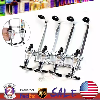 Wine Liquor Dispenser Wall Mount Stand Rack Beer Alcohol Holder Bar 4 Bottle  • $27