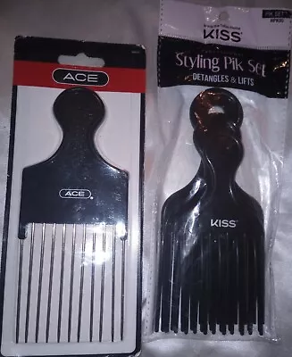 4 Picks 1 Metal 3 Plastic Hair Ace Afro Comb Women Men Bush Detangle Style Lift • $8.95