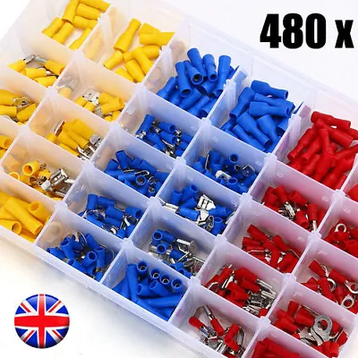 480 Car Wire Connector Kit Insulated Crimp Terminals For Electrical Wiring Cable • £10.49