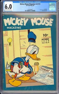 Mickey Mouse Magazine V5 #12 Last Issue Becomes WDC&S Dell Comic 1940 CGC 6.0 • $2200