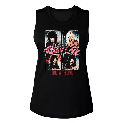 Motley Crue Shout At The Devil Ladies Muscle Black Tank Top • $23.84