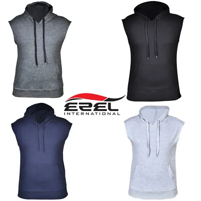 Men's Sleeveless Hooded Sweatshirt Solid Cotton Vest Hoodie Pockets Gym Tank Top • $17.99