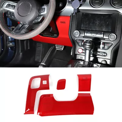 Red Interior Steering Wheel Lower Panel Decor Cover Trim For Ford Mustang 2015+ • $39.99