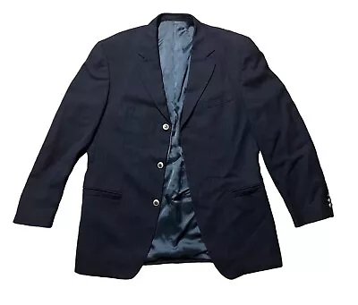 Vintage Versace V2 Sport Coat Blazer Men's 50 IT Blue Wool Linen 3 Button EUC • $84.99