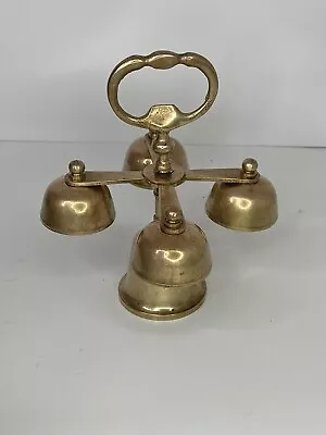 RARE Brass Church Bells Altar Bells Vintage Brass Bells Decor Display • $475