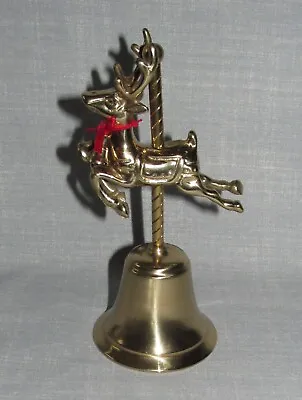 Vtg Brass & Copper Shop Carousel Reindeer Bell Bally's Grand Hotel Las Vegas Nv • $8.99