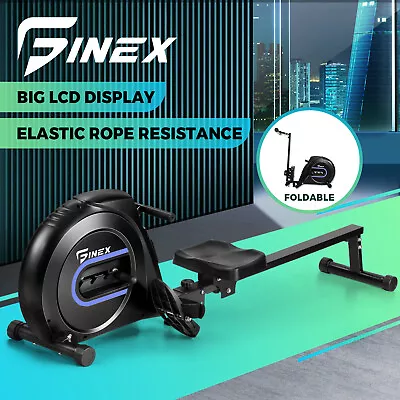 Finex Rowing Machine Elastic Rope Resistance Rower Adjustable Home Gym Fitness • $219.90