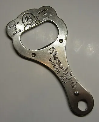 Vintage *Clicquot Club* Ginger Ale Metal Bottle Opener ~Made In U.S.A.~ • $12.95