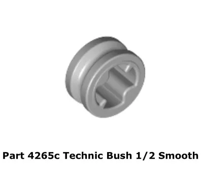 Lego 2x 4265c Light Bluish Gray Technic Bush 1/2 Smooth 8039 • $6.63