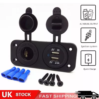 12V 24V Motorhome Camper Van Caravan Dual USB Port Socket Charger Power Adapter • £7.15