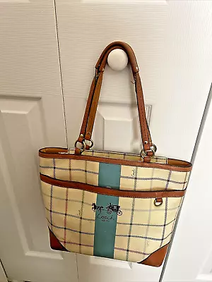 Coach Heritage Plaid Bag/Tote Blue Stripe #D0868-12561 • $34.99