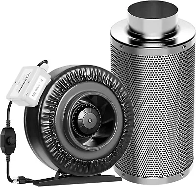 6 Inch 440 CFM Inline Duct Fan Carbon Filter Combo For Grow Tent • $92.99