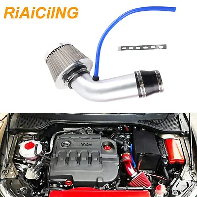 Power Flow Pipe Hose System Car Cold Air Intake Filter Induction Kit Universal • $31.88