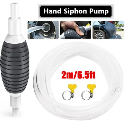 $6.99 • Buy Largest Manual Hand Siphon Syphon Transfer Pump Fluid Liquid Water Gas Gasonline