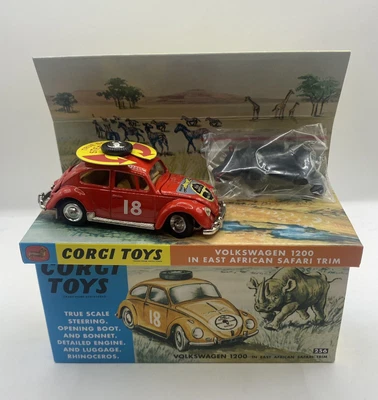 £60 • Buy Corgi Model Club 256 Volkswagen 1200 East African Safari With Rhino - BNIB COA