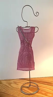 Vintage IKEA Jewelry Holder Wire Mesh Pink Dress Form Dresser Vanity Decor • $26.97
