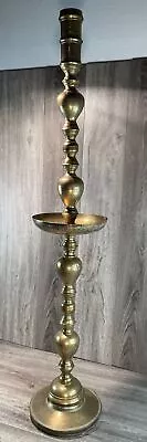 Giant Etched Brass Floor  Candlesticks Altar Prayer Candle Holders 50 Inch Tall • $149.95